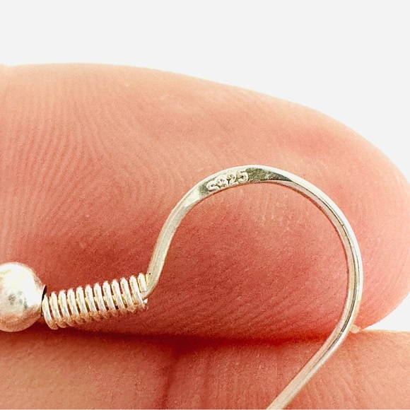 HANDMADE Memory wire Beaded Bracelet and Earring Set Sterling Silver Earwires - Picture 9 of 10